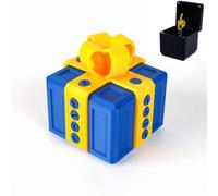 Coffret cadeau agaçant avec vis, coffret cadeau humoristique imprimé en 3D avec vis, le cadeau gag parfait for toutes les occasions, anniversaire, Noël(Blue Gold)