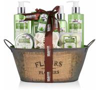 BRUBAKER Cosmetics - Coffret de bain & douche - Aloe vera - 11 Pièces - Bassine vintage décorative - Idée cadeau