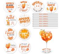 Coffret Cadeau Aperol Spritz Verre, 16 Pailles, 10 Dessous de Verre Feutré, Déko