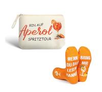 Coffret Cadeau Aperol - Trousse de Maquillage & Chaussettes Aperol pour Femme, Idée Cadeau Originale Aperol Spritz, Cadeau pour Femme, Trousse Cosmétique & Chaussettes Tailles 36-42
