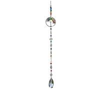 Coffret cadeau arbre de vie 7 chakras pierre précieuse énergie rêve attrape-soleil dans une boîte en bambou | Bonheur, énergie, harmonie