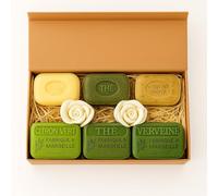 Coffret Cadeau Artisanal - Véritables Savons de Marseille - Parfums Variés - Fabrication Traditionnelle - Idée Cadeau (Coffret Nature)
