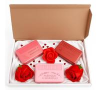 Coffret Cadeau Artisanal - Véritables Savons de Marseille - Parfums Variés - Fabrication Traditionnelle - Idée Cadeau (Coffret Romance)