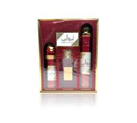 Coffret cadeau Asdaaf Ameerat Al Arab - Eau de parfum 100 ml + Spray parfumé 200 ml + Désodorisant d'ambiance 300 ml