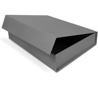 Coffret Cadeau Avec Couvercle - 23 X 17 X 5 Cm - Boîte Cadeau Avec Fermeture Magnétique - Parfait Pour Anniversaire, Mariage, Noël, Naissance - Emballage Cadeau Gris