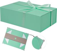 Coffret Cadeau Avec Couvercle, Petite Boîte Cadeau D'anniversaire Avec Couvercle Magnétique Avec Ruban, 26,5 X 19 X 9 Cm, Boîte Cadeau Rectangulaire Pour Noël, Anniversaire De Mariage, Bleu Clair