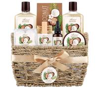 Coffret cadeau bain et douche spa parfum noix de coco avec gel douche bain moussant lotion pour le corps bombe de bain sel de bain coffret cadeau