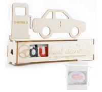 Coffret cadeau barre de chocolat - Cadeau station-service - Cadeau en argent pour permis de conduire, la meilleure boîte cadeau en bois pour votre père ou votre mari
