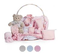Coffret cadeau bébé Classique Pleine avec Ours - panier cadeau nouveau-né- coffret cadeau naissance - coffret vêtement bébé - bouquet de naissance - Taille 3/6 mois (Rose) | BebeDeParis