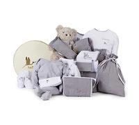Coffret cadeau bébé en boîte Vintage Classique de Rêve -gris- -coffret cadeau naissance - coffret vêtement bébé - bouquet de layette -bouquet de naissance | BebeDeParis