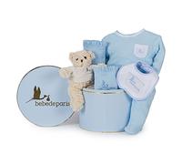 Coffret cadeau bébé en boîte Vintage Classique Essentiel avec petit Ours -Bleu- set cadeau nouveau-né- coffret cadeau naissance - coffret vêtement bébé - Taille 3/6 months | BebeDeParis