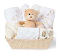 Coffret Cadeau Bébé Unisexe Personnalisé - Boîte Souvenir avec Articles Essentiels - Panier Cadeau pour Nouveau-Né, Idéal pour Bébé Garçon ou Fille