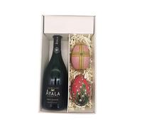 Coffret cadeau blanc - Champagne Ayala - 1 Brut - 2 Oeufs de Fabergé (motif aléatoire) LE PETIT DUC