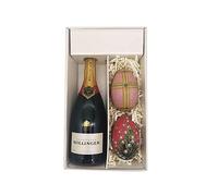 Coffret cadeau blanc - Champagne Bollinger - 1 Brut - 2 Oeufs de Fabergé (motif aléatoire) LE PETIT DUC