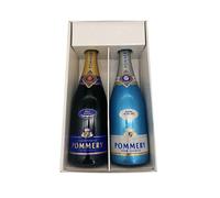 Coffret cadeau blanc - Champagne Pommery -1 Brut - 1 Blue Sky - 2 x 75cl