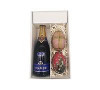 Coffret cadeau blanc - Champagne Pommery - 1 Brut - 2 Oeufs de Fabergé (motif aléatoire) LE PETIT DUC