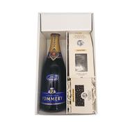 Coffret Cadeau blanc - Champagne Pommery -1 Brut - Cacaotines (1x150g) et Raisins au sauternes (1x100g) MAISON GUINGUET