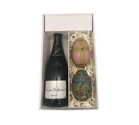 Coffret cadeau blanc - Champagne Veuve Pelletier - Brut 1 Brut - 2 Oeufs de Fabergé (motif aléatoire) LE PETIT DUC