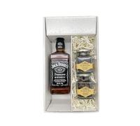 Coffret cadeau Blanc - Whisky - Jack Daniel's N.7 40° - Amandes de provence enrobées du Petit Duc