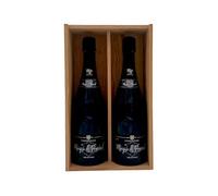 Coffret cadeau bois - vitre transparente - Champagne Marquis de Pomereuil brut - 2 Brut - 2x75cl