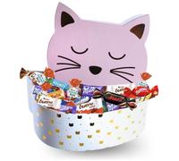 Coffret Cadeau - Boîte Chat Rose garnie d'un assortiment de 140 chocolats Célébrations, Milka, Kinder | Cadeau Fête des Mères