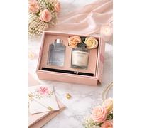 Coffret Cadeau Bougie & Diffuseur de parfum - Senteur Apaisante Lavande + Thé blanc avec fleur décorative cadeau femme, anniversaire,fête des méres, décoration maison, cadeau de mariage