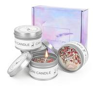 Coffret cadeau bougies parfumée 4 Pièces Candle Bougies Parfumées Bougies en Cire De Soja Naturelle pour L'aromathérapie, Bath, Yoga, Mariage, La Saint-Valentin et Cadeau de Fête des Mères Noël