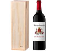 Coffret Cadeau Caisse Bois Château Magnan La Gaffelière AOP Saint Emilion Grand Cru - Vin Rouge Bordeaux Bouteille 75cl - Rive Droite - Cadeau Prestige