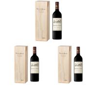 Coffret Cadeau Caisse Bois - MAGNUM Château Arcins - AOP Haut Medoc - Cru Bourgeois - Vin Rouge - 1,5 L (Lot de 3)