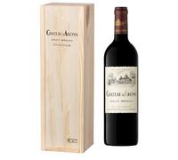 Coffret Cadeau Caisse Bois - MAGNUM Château Arcins - AOP Haut Medoc - Cru Bourgeois - Vin Rouge - 1,5 L (Lot de 6)