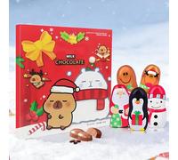 Coffret cadeau Capybara 58 g pour Noël et le Nouvel An - Assortiment de 9 chocolats avec un joyeux motif du Père Noël - Une belle idée cadeau pour l'Avent, la Saint-Nicolas et Noël