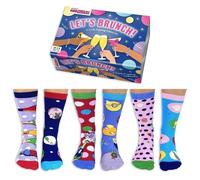 United Oddsocks Let`s Brunch Box of 6 Ladies Odd Socks - UK 4-8, EUR 37-42
