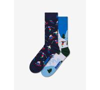 Coffret cadeau chaussettes Happy Socks Winter Sports bleu marine blanc (2 paires) - 41-46