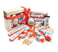 Coffret Cadeau Chocolat Kinder Assortiment Chocolats Bueno Maxi Mini Avec Nœud Rouge - Boite Cadeau Prête À Offrir Anniversaire Fê
