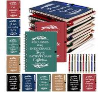 Coffret cadeau chrétien 20 carnets et stylos chrétiens en vrac journaux de prière avec versets bibliques stylo à bille religieuses inspirantes cadeaux pour lui elle collègue d'église,Multicolore