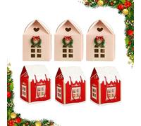 Coffret cadeau Christmas Wonderland Cottage, pop-up 3D, décorations d'intérieur et boîtes à friandises en papier en forme de maison pour les fêtes de fin d'année (C*6)