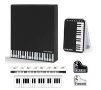 Coffret cadeau comprenant 1 clavier de piano, mini carnet à spirale, 2 crayons mélodie musicale, 2 gommes en forme de piano, 1 règle de piano pour enfant, étudiant, étude, accessoires scolaires et de