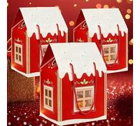 Coffret cadeau cottage au pays des merveilles de Noël, coffrets cadeaux pop-up 3D en forme de maison de Noël, coffrets cadeaux en forme de maison de campagne, sacs artisanaux pour (3pcs)