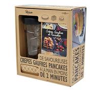 Cookut Coffret cadeau crêpes, gaufres et pancakes – avec spatule et livre