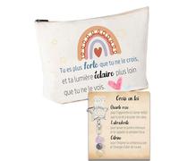 Coffret Cadeau d’Encouragement - Trousse « Tu es plus forte que tu ne le crois » + Porte-clé Cristal Confiance en Soi - Idée Cadeau pour Amie, Fille ou Nièce cadeau motivation fille femme
