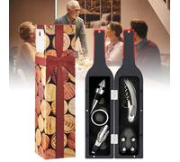 Coffret cadeau d'accessoires pour bouteilles de vin : kit d'ouvre-bouteille, tire-bouchon, bouchon