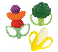 Coffret cadeau d'anneaux de dentition Infantino Farmers Market - Lot de 3 anneaux de dentition textur s en silicone sans BPA, motif fruits et l g