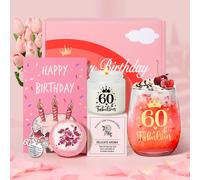 Coffret Cadeau D'anniversaire 60 Ans Pour Femme-Verre À Vin Personnalisé-Coffret Cadeau Pour Départ À La Retraite-Pour Maman,Grand-Mère,S?Ur,Meilleures Amies