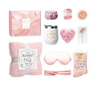 Coffret cadeau d'anniversaire pour femme, coffret cadeau auto-soin, ensemble de couvertures confortables, trousse utile, 27 x 23 x 13 cm, pour femme, fille