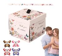Coffret cadeau d'anniversaire surprise délicat, boîte papillon volante - Kit cadeau de fête papillons colorés, éléments de célébration amusants, papillon charmant, animé pour les événements de