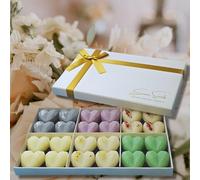 Coffret Cadeau de 24 Coeurs 6 Fragrances Fondants de Cire Parfumé Fait Main pour Brûleur Bougie Chauffe Plat - Une Nouvelle Façon de Parfumer Votre Intérieur avec des Senteurs de Rêves