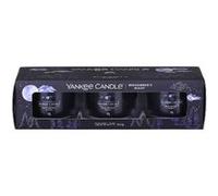 Coffret cadeau de 3 bougies votives - YANKEE CANDLE - Midsummer Night - Cire de soja - Parfum musc - Noir Noir
