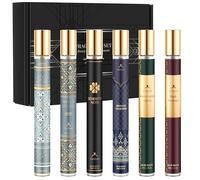 Coffret cadeau de 6 flacons de 35 ml d'eau de parfum pour homme, Parfum aux notes de bergamote, vanille et santal. Tenue longue durée. Fraîcheur et sensualité chaleureuse, Format voyage