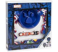 Coffret cadeau de bienvenue pour chiens Avengers - Motif super-héros - Taille 28 x 30 x 6,8 cm - Mangeoire, mouchoir, cordes et collier