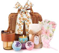 Coffret cadeau de bombes de bain, cadeaux d'anniversaire pour femme, cadeaux uniques pour la Saint-Valentin ou la fête des mères, panier cadeau pour la relaxation et les soins du corps